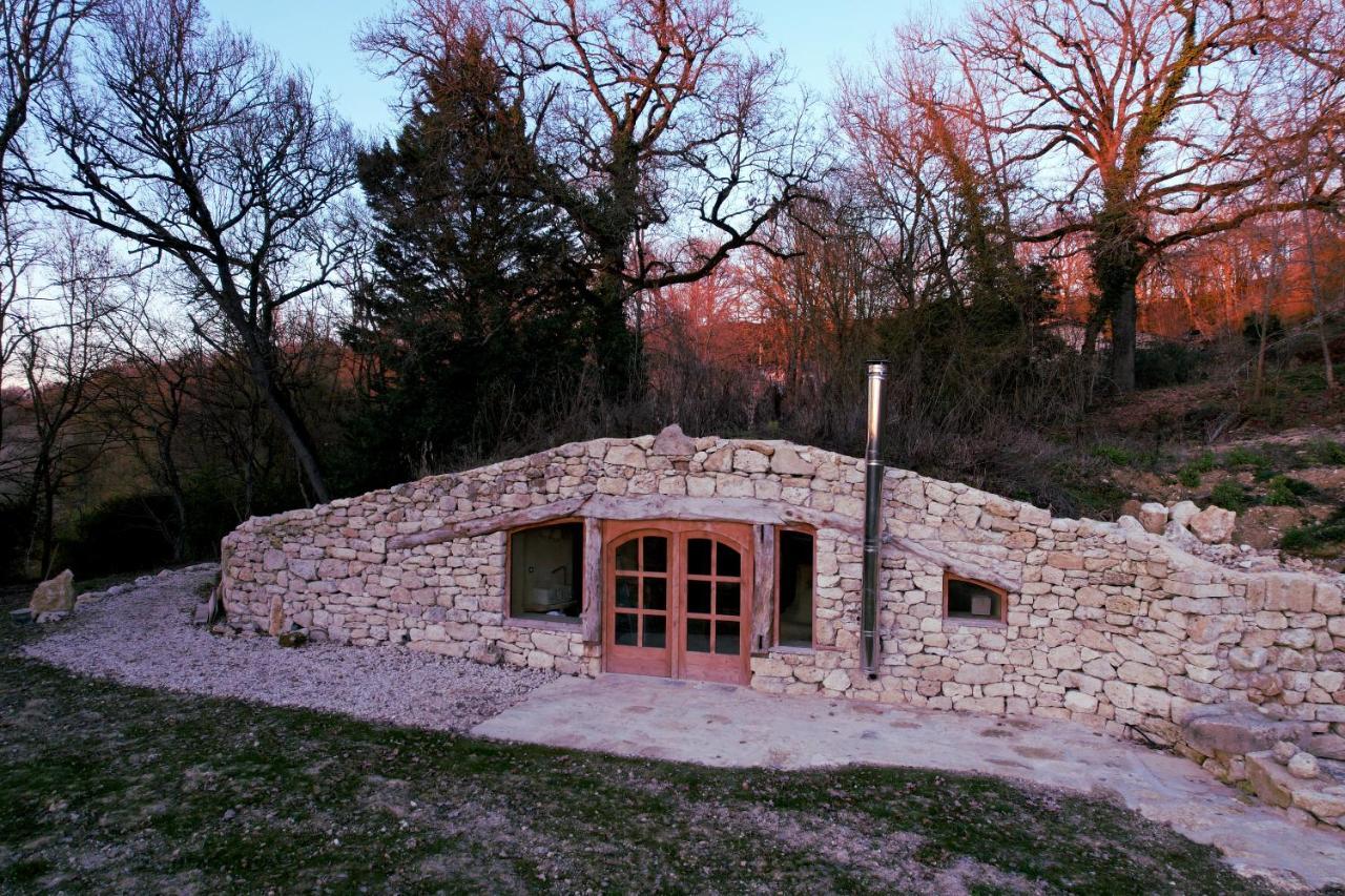 Maison Terre Les Cabanes De Fallot - Sauna Bain-Froid Piscine Naturelle L'isle-Bouzon Exterior photo
