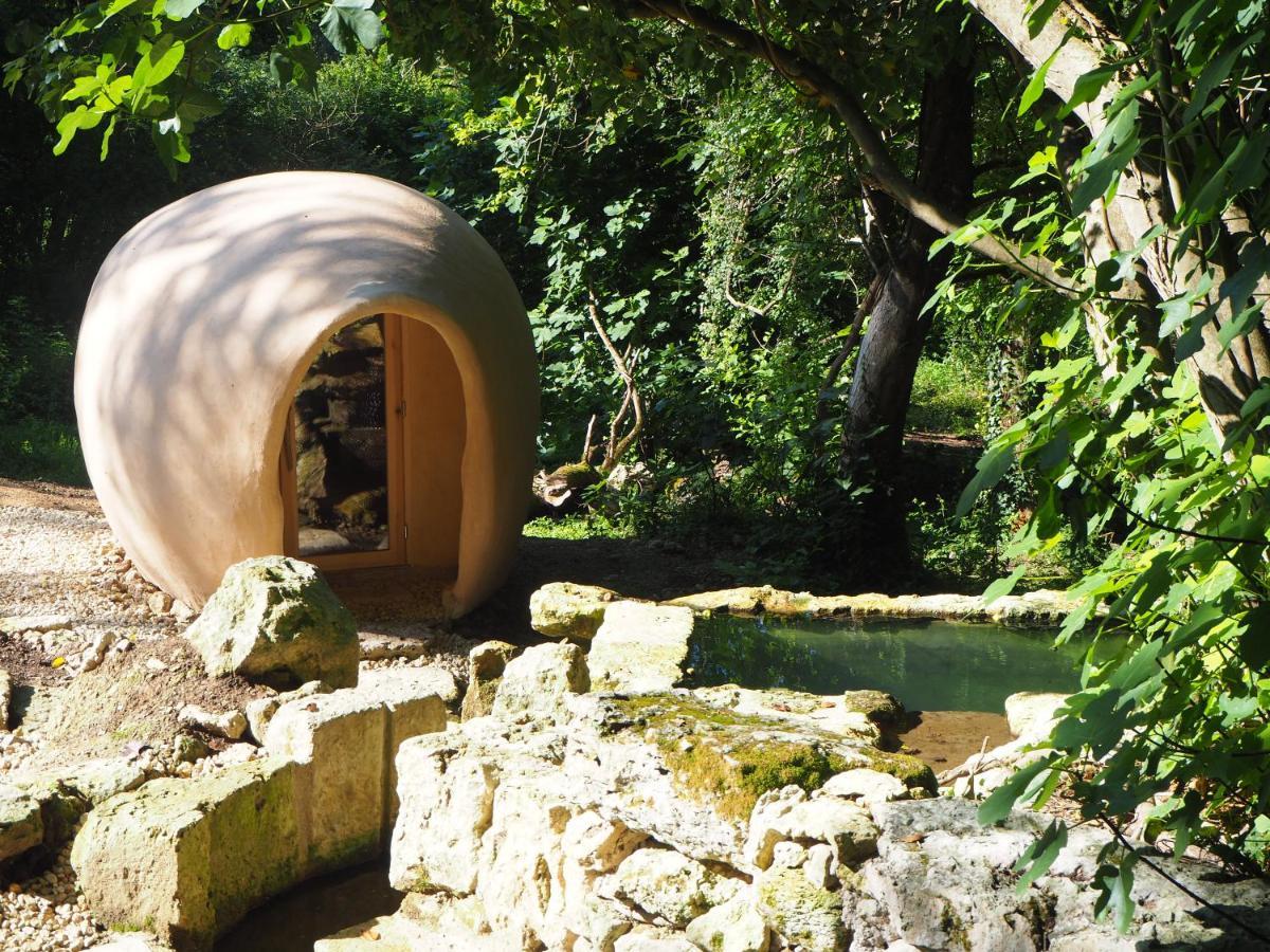 Maison Terre Les Cabanes De Fallot - Sauna Bain-Froid Piscine Naturelle L'isle-Bouzon Exterior photo