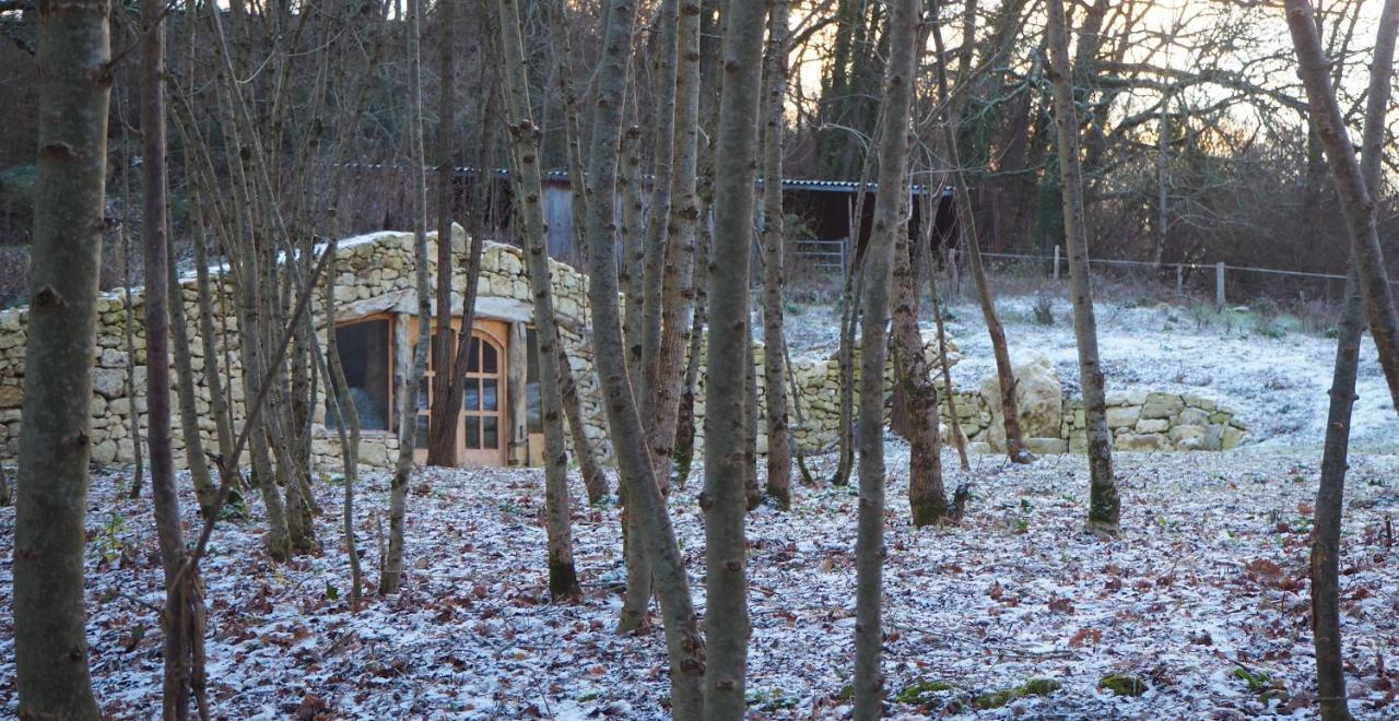 Maison Terre Les Cabanes De Fallot - Sauna Bain-Froid Piscine Naturelle L'isle-Bouzon Exterior photo